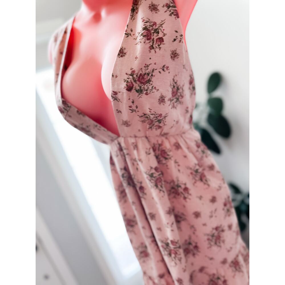 House of Harlow Blushing Blooms cottagecore babydoll floral open back mini dress - Picture 4 of 5